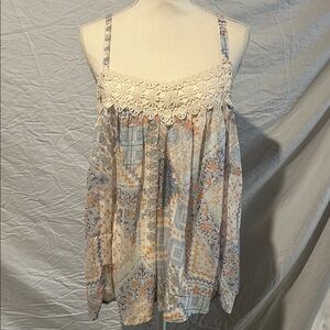 Bohemian Lace Trimmed Women's Top